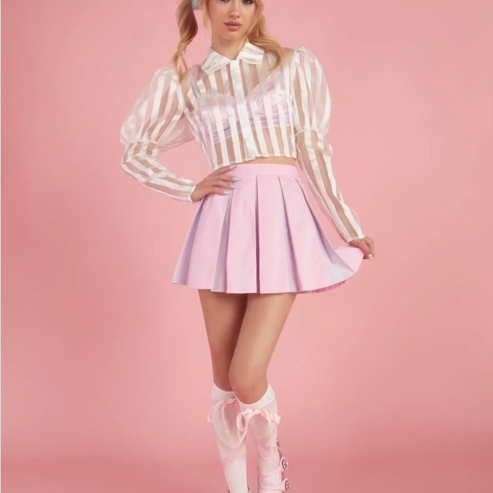Sugar Thrillz Caught In The Illusion Pleated Skirt